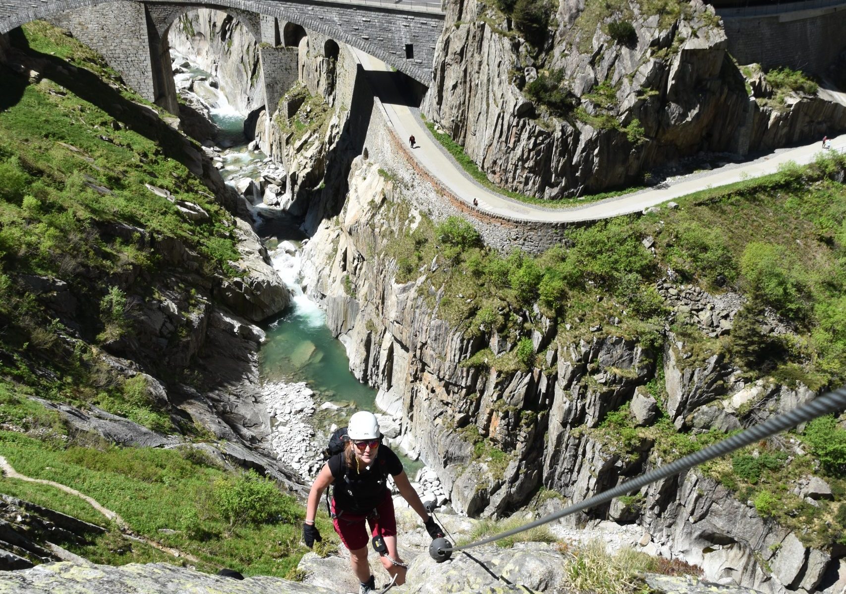 Barbara on the first cabled section